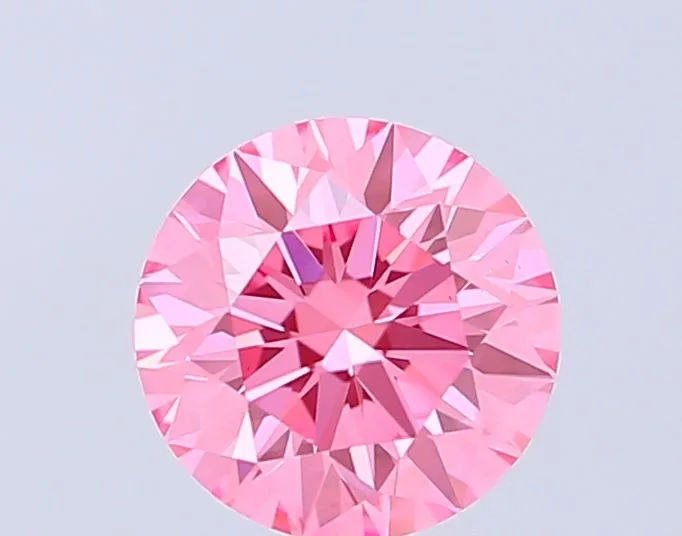 0.92ct ROUND Fancy Vivid Pink VS1 Coloured Lab diamond
