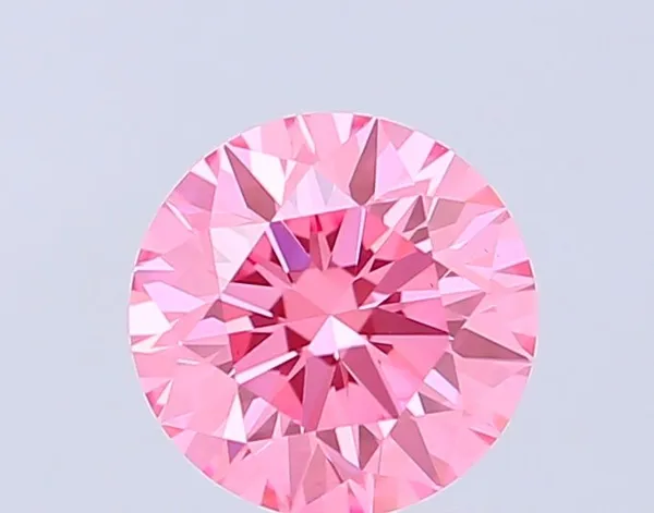 0.92ct ROUND Fancy Vivid Pink VS1 Coloured Lab diamond