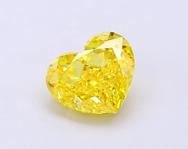 1.06ct HEART Fancy Vivid Yellow VS1 Coloured Lab diamond