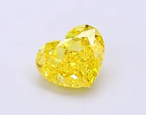 1.06ct HEART Fancy Vivid Yellow VS1 Coloured Lab diamond