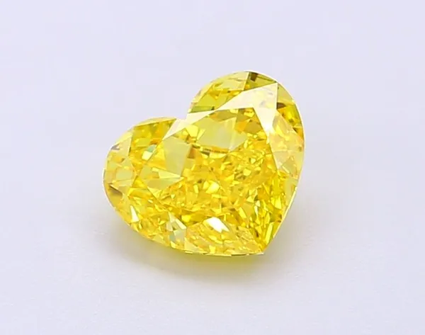 1.06ct HEART Fancy Vivid Yellow VS1 Coloured Lab diamond