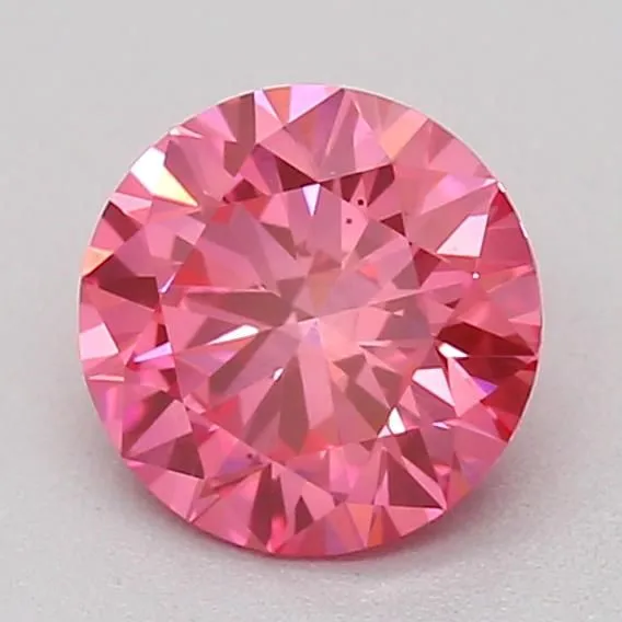 0.47ct ROUND Fancy Vivid Pink VS2 Coloured Lab diamond