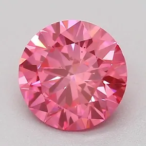 0.47ct ROUND Fancy Vivid Pink VS2 Coloured Lab diamond