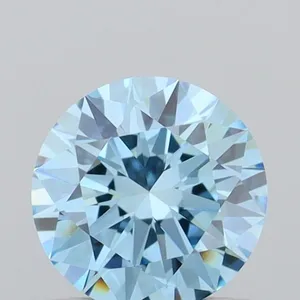 0.63ct ROUND Fancy Vivid Blue VVS2 Coloured Lab diamond