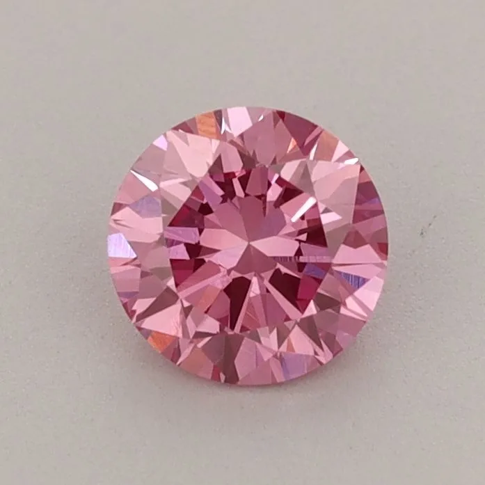 0.65ct ROUND Fancy Vivid Pink VS1 Coloured Lab diamond