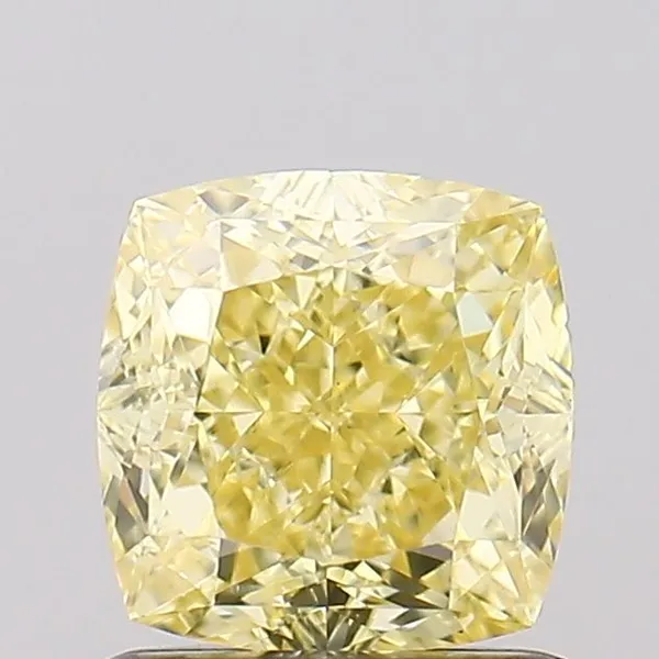 1.13ct CUSHION Fancy Intense Yellow VVS2 Coloured Lab diamond