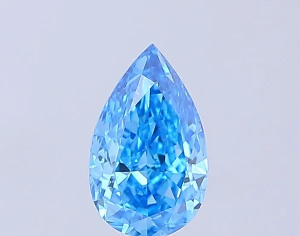 0.95ct PEAR Fancy Vivid Blue VS1 Coloured Lab diamond