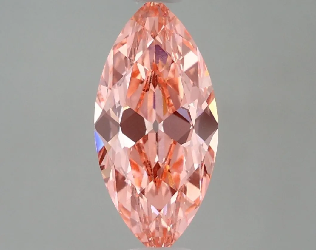 1.73ct MARQUISE Fancy Vivid Pink VVS2 Coloured Lab diamond