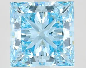 5.65ct PRINCESS Fancy Intense Blue VS1 Coloured Lab diamond