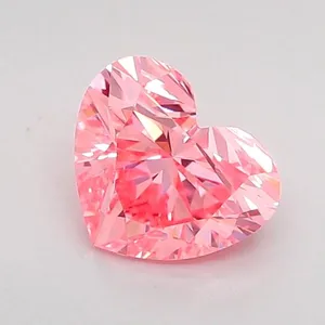 0.81ct HEART Fancy Vivid Pink VVS2 Coloured Lab diamond