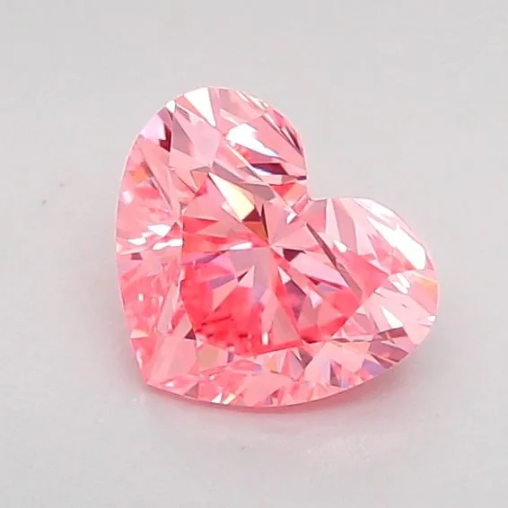 0.81ct HEART Fancy Vivid Pink VVS2 Coloured Lab diamond