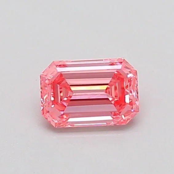 0.41ct EMERALD Fancy Vivid Pink SI1 Coloured Lab diamond