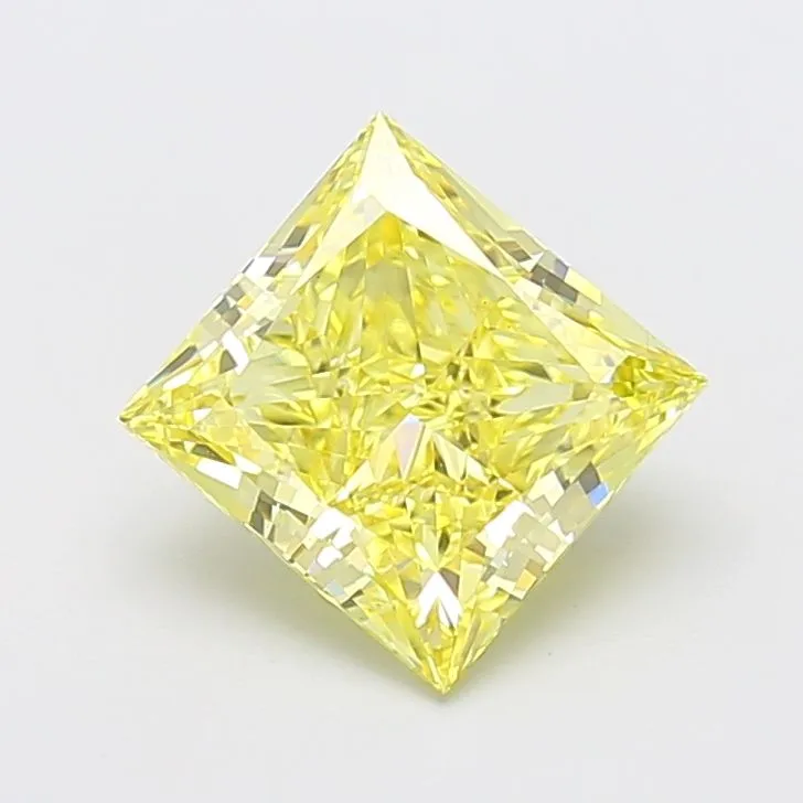 3.01ct PRINCESS Fancy Intense Yellow VS1 Coloured Lab diamond