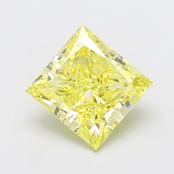 3.01ct PRINCESS Fancy Intense Yellow VS1 Coloured Lab diamond