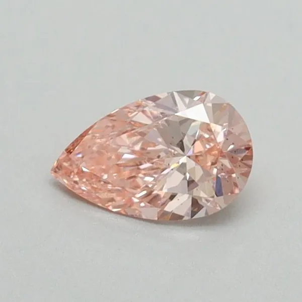 0.36ct PEAR Fancy Vivid Pink VS2 Coloured Lab diamond