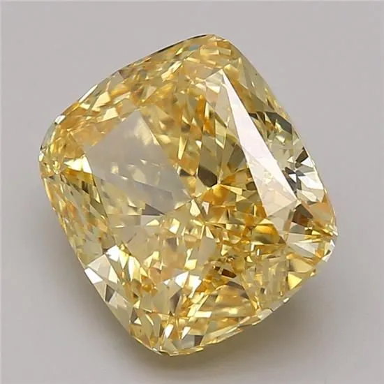 1.14ct CUSHION Fancy Intense Yellow VS1 Coloured Lab diamond