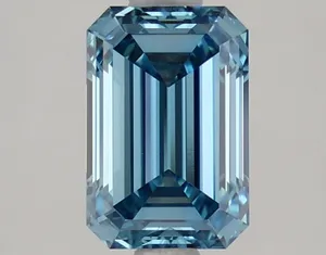 1.59ct EMERALD Fancy Vivid Blue VS1 Coloured Lab diamond