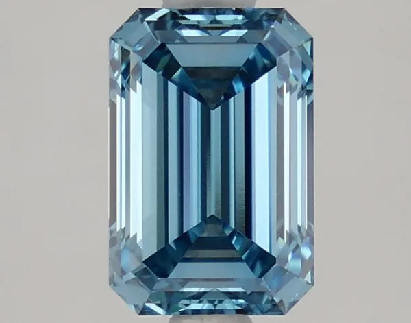 1.59ct EMERALD Fancy Vivid Blue VS1 Coloured Lab diamond