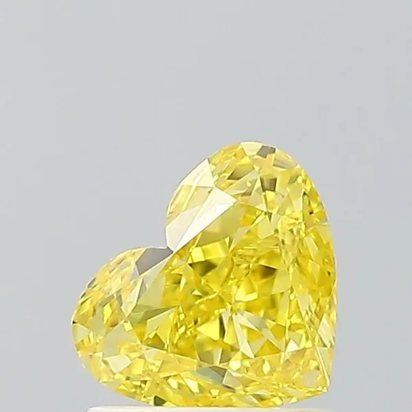 1.05ct HEART Fancy Vivid Yellow VS1 Coloured Lab diamond
