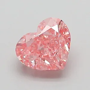 1.08ct HEART Fancy Vivid Pink VS1 Coloured Lab diamond