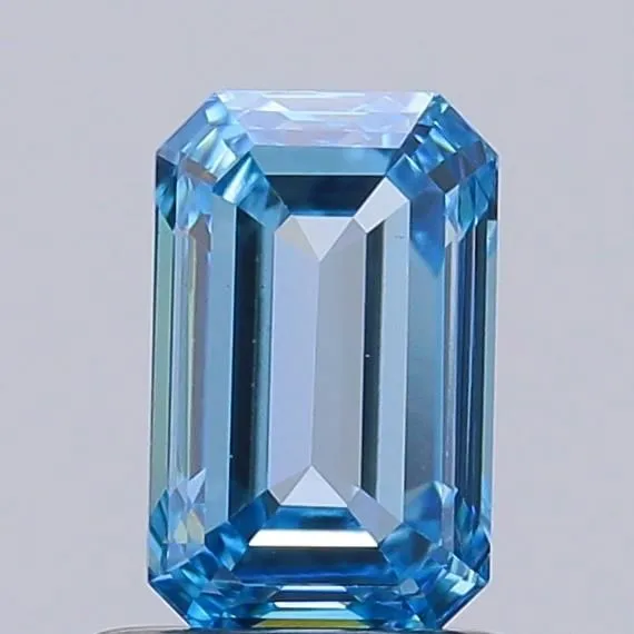 1.01ct EMERALD Fancy Vivid Blue VS1 Coloured Lab diamond
