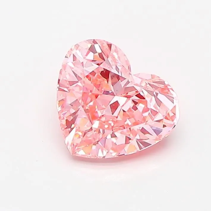 1.22ct HEART Fancy Vivid Pink VS1 Coloured Lab diamond