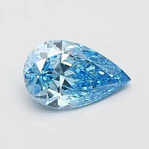 0.88ct PEAR Fancy Vivid Blue VS2 Coloured Lab diamond