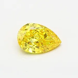 0.42ct PEAR Fancy Vivid Yellow VVS2 Coloured Lab diamond
