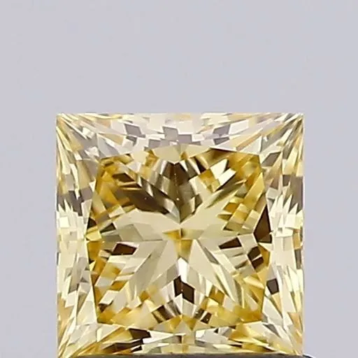 0.75ct PRINCESS Fancy Yellow VS1 Coloured Lab diamond