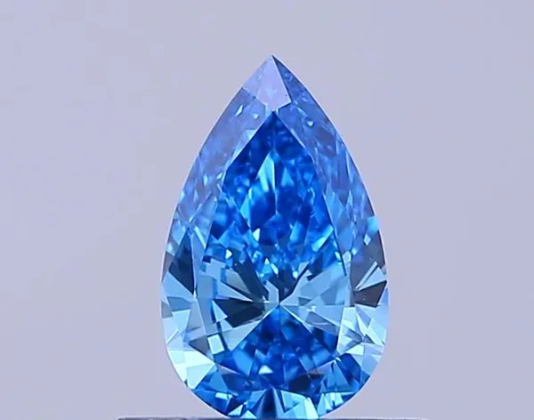 0.54ct PEAR Fancy Vivid Blue VS1 Coloured Lab diamond