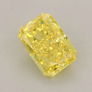 0.74ct RADIANT Fancy Vivid Yellow VS1 Coloured Lab diamond