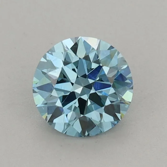 0.72ct ROUND Fancy Vivid Blue VS1 Coloured Lab diamond