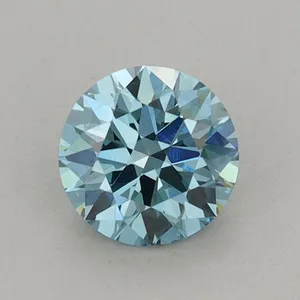 0.72ct ROUND Fancy Vivid Blue VS1 Coloured Lab diamond