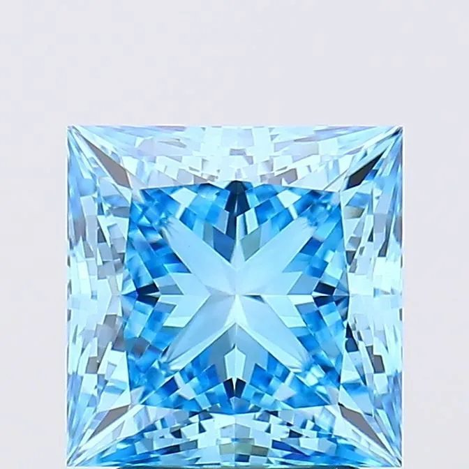 2.68ct PRINCESS Fancy Vivid Blue VS1 Coloured Lab diamond