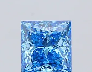 2.52ct PRINCESS Fancy Vivid Blue VS2 Coloured Lab diamond