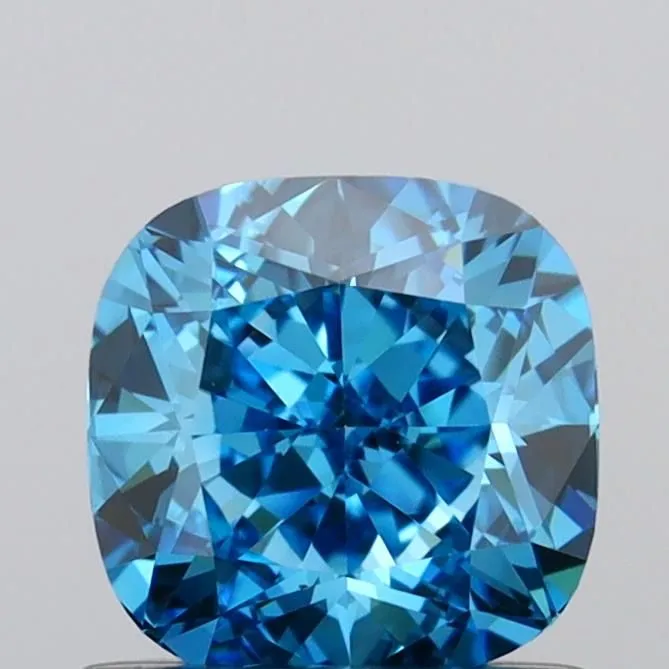 1.00ct CUSHION Fancy Vivid Blue VS1 Coloured Lab diamond