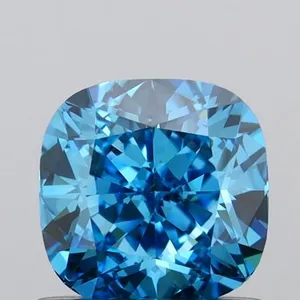 1ct CUSHION Fancy Vivid Blue VS1 Coloured Lab diamond
