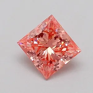 0.63ct PRINCESS Fancy Vivid Pink VS2 Coloured Lab diamond