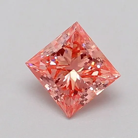 0.63ct PRINCESS Fancy Vivid Pink VS2 Coloured Lab diamond