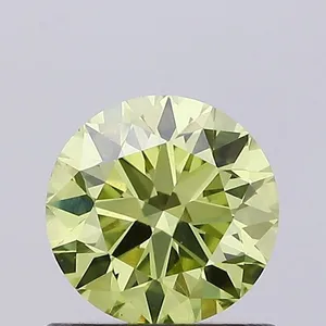 0.65ct ROUND Fancy Intense Greenish Yellow VS1 Coloured Lab diamond