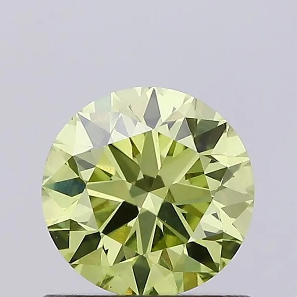 0.65ct ROUND Fancy Intense Greenish Yellow VS1 Coloured Lab diamond