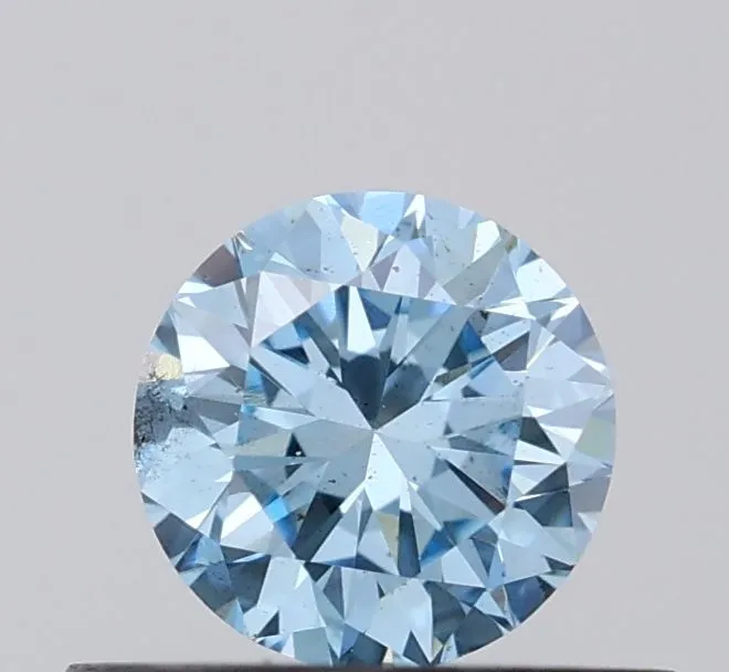 0.40ct ROUND Fancy Vivid Blue SI1 Coloured Lab diamond