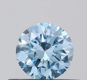 0.4ct ROUND Fancy Vivid Blue SI1 Coloured Lab diamond