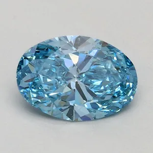 0.62ct OVAL Fancy Vivid Blue VS2 Coloured Lab diamond
