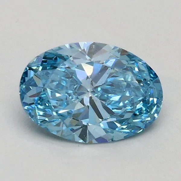 0.62ct OVAL Fancy Vivid Blue VS2 Coloured Lab diamond