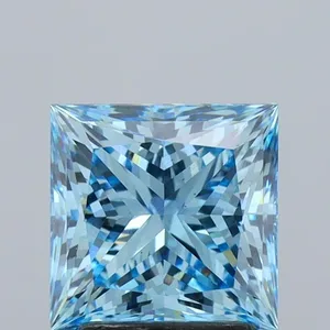 2.51ct PRINCESS Fancy Vivid Blue VS1 Coloured Lab diamond