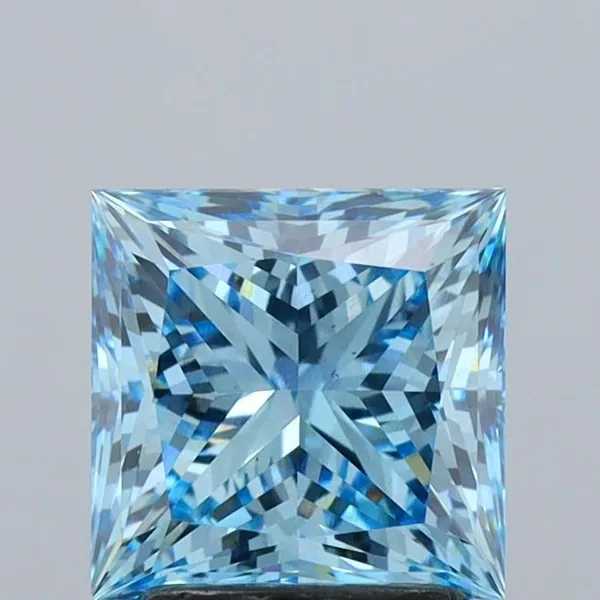 2.51ct PRINCESS Fancy Vivid Blue VS1 Coloured Lab diamond