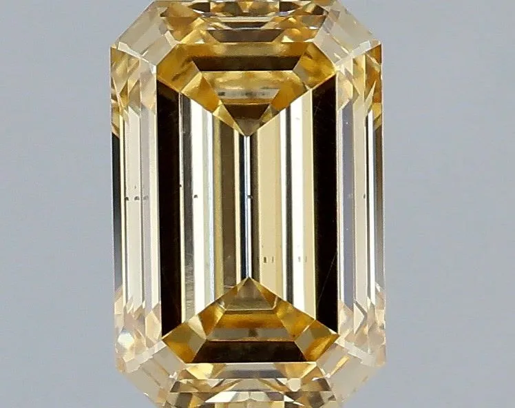 1.00ct EMERALD Fancy Brownish Yellow VS2 Coloured Lab diamond