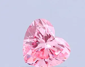 0.66ct HEART Fancy Vivid Pink VVS2 Coloured Lab diamond