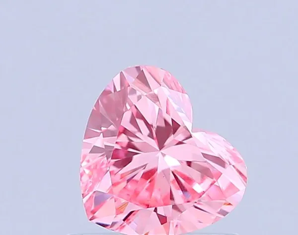 0.66ct HEART Fancy Vivid Pink VVS2 Coloured Lab diamond